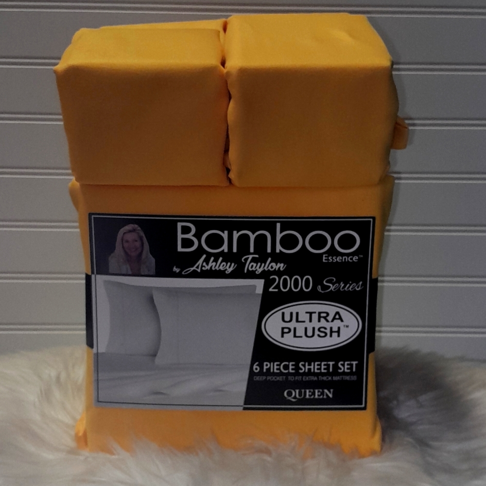 Bamboo Essence Queen Yellow 6 Piece Sheet Set